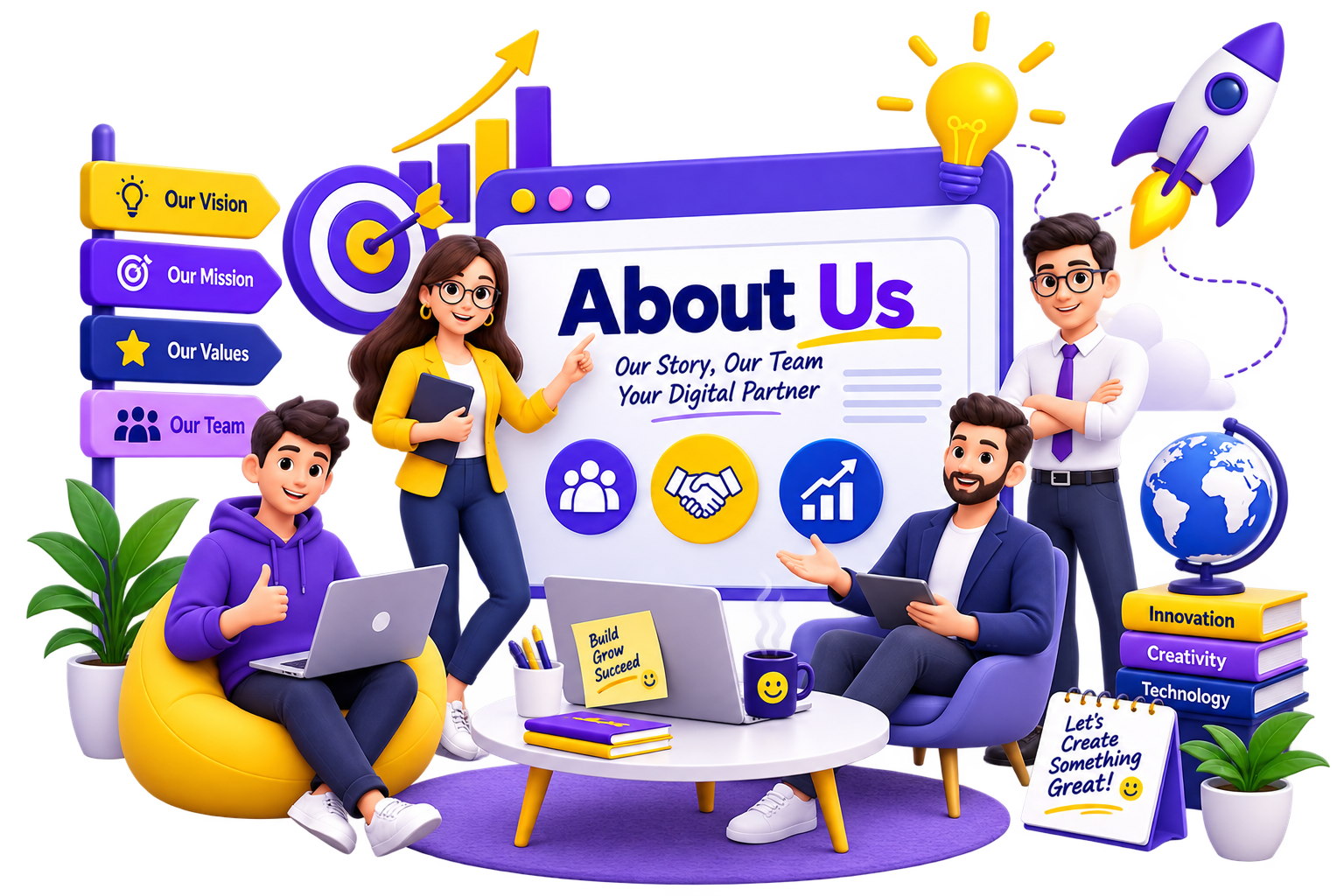 The Website DesignART team reviewing a website design together